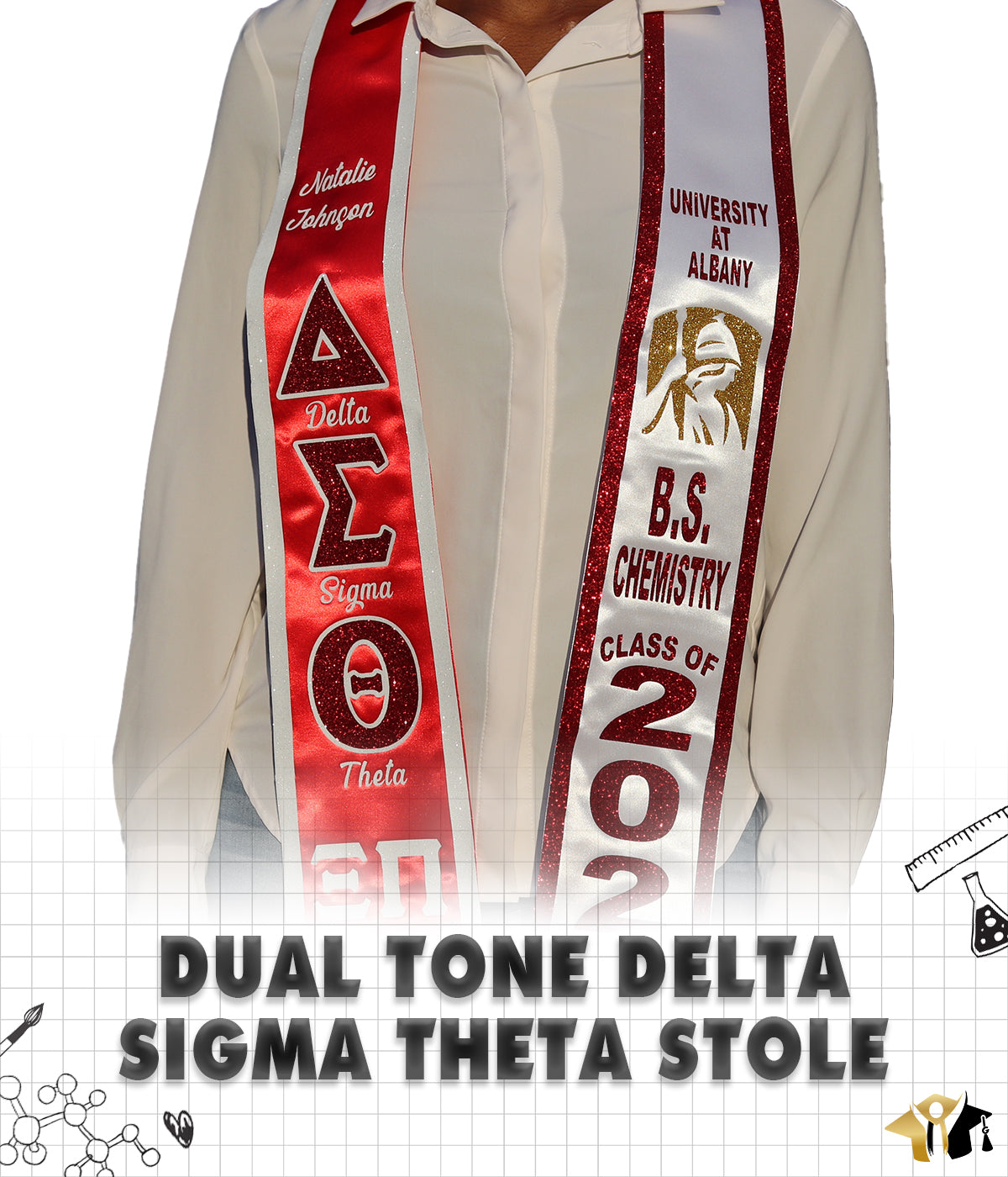 Dual Tone Delta Sigma Theta Graduation Stole