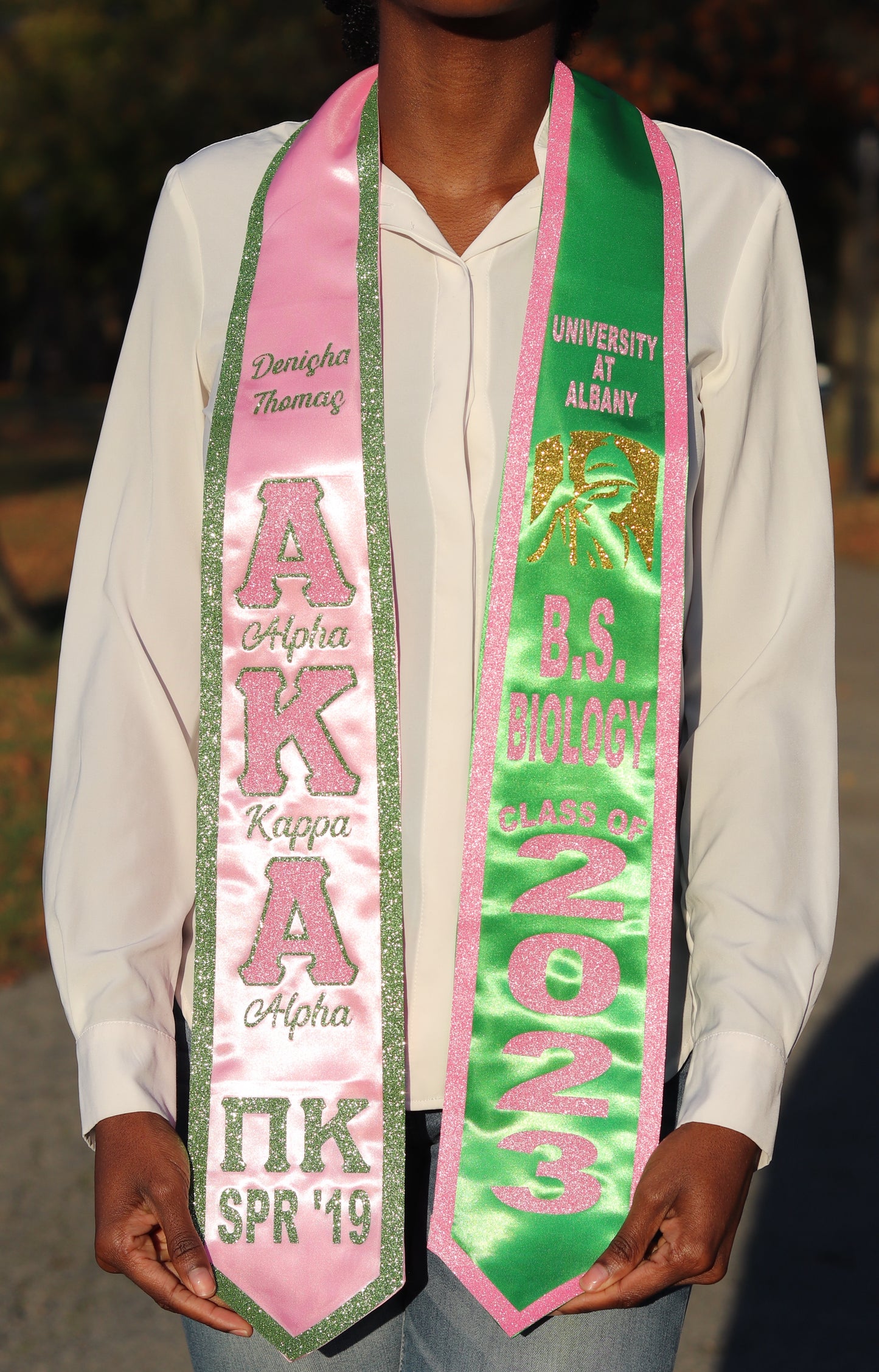 Dual Tone Alpha Kappa Alpha Graduation Stole