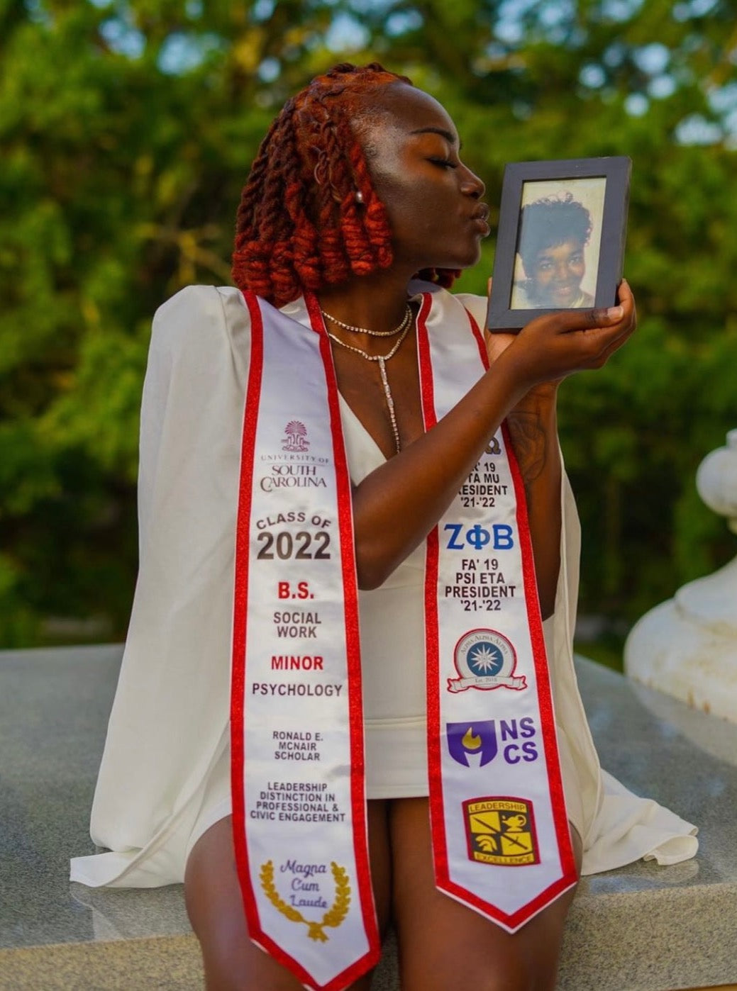 Custom Satin Graduation Stole with Satin Trim