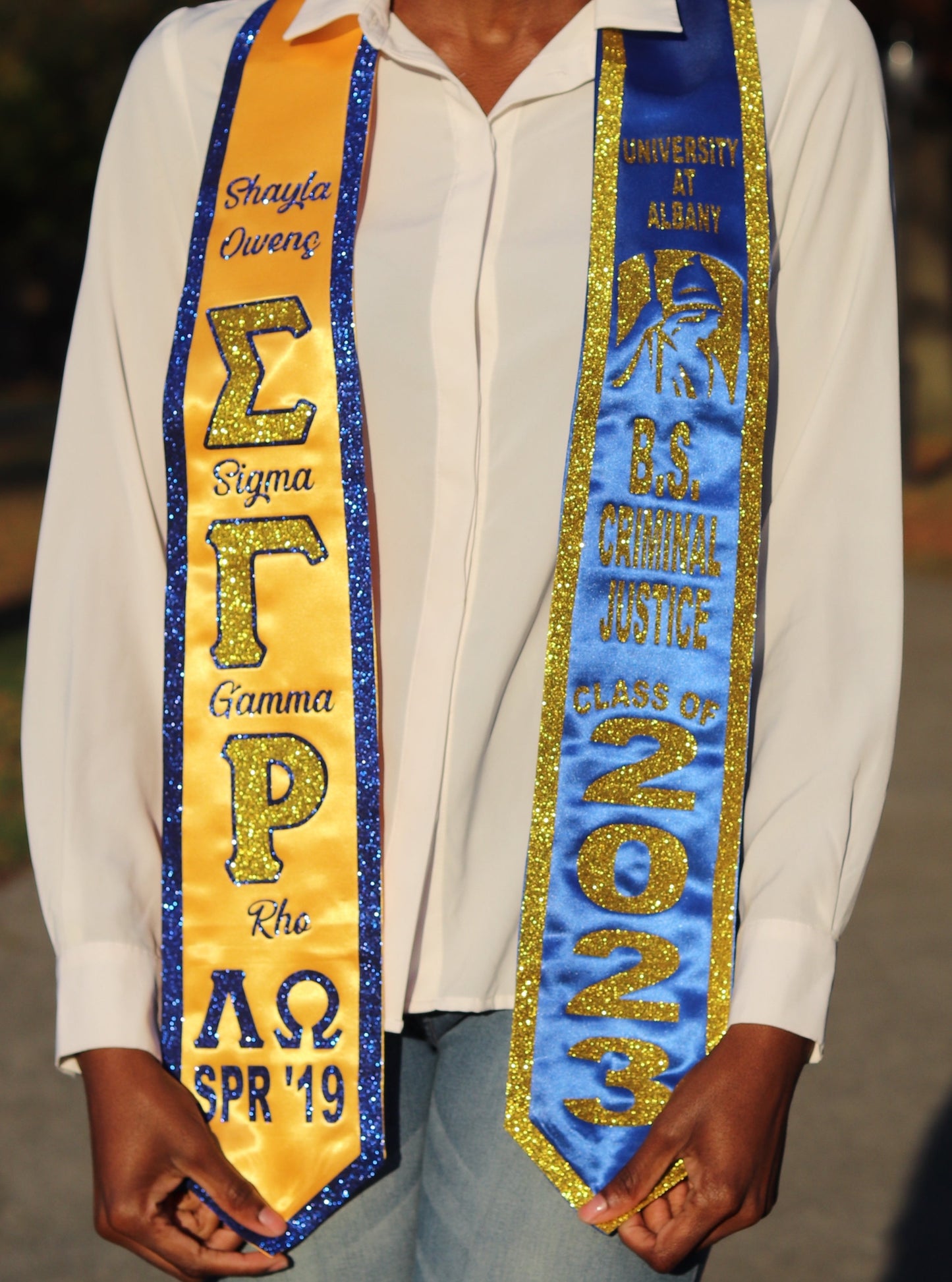 Dual Tone Sigma Gamma Rho Graduation Stole