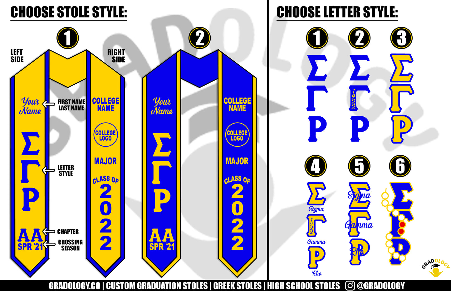 Sigma Gamma Rho Graduation Stole
