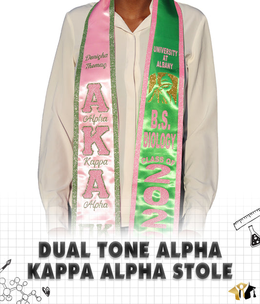 Dual Tone Alpha Kappa Alpha Graduation Stole
