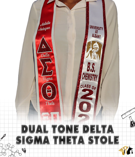 Dual Tone Delta Sigma Theta Graduation Stole
