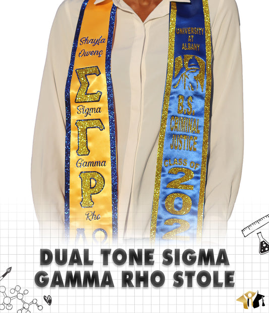 Dual Tone Sigma Gamma Rho Graduation Stole