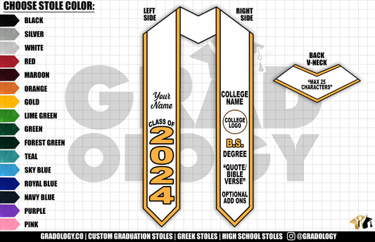 Semi-Custom Graduation Stole