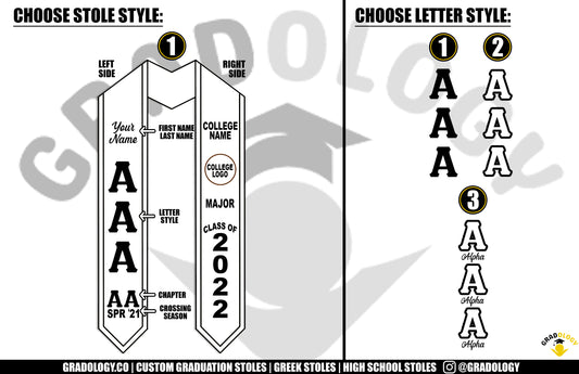 Greek Graduation Stole
