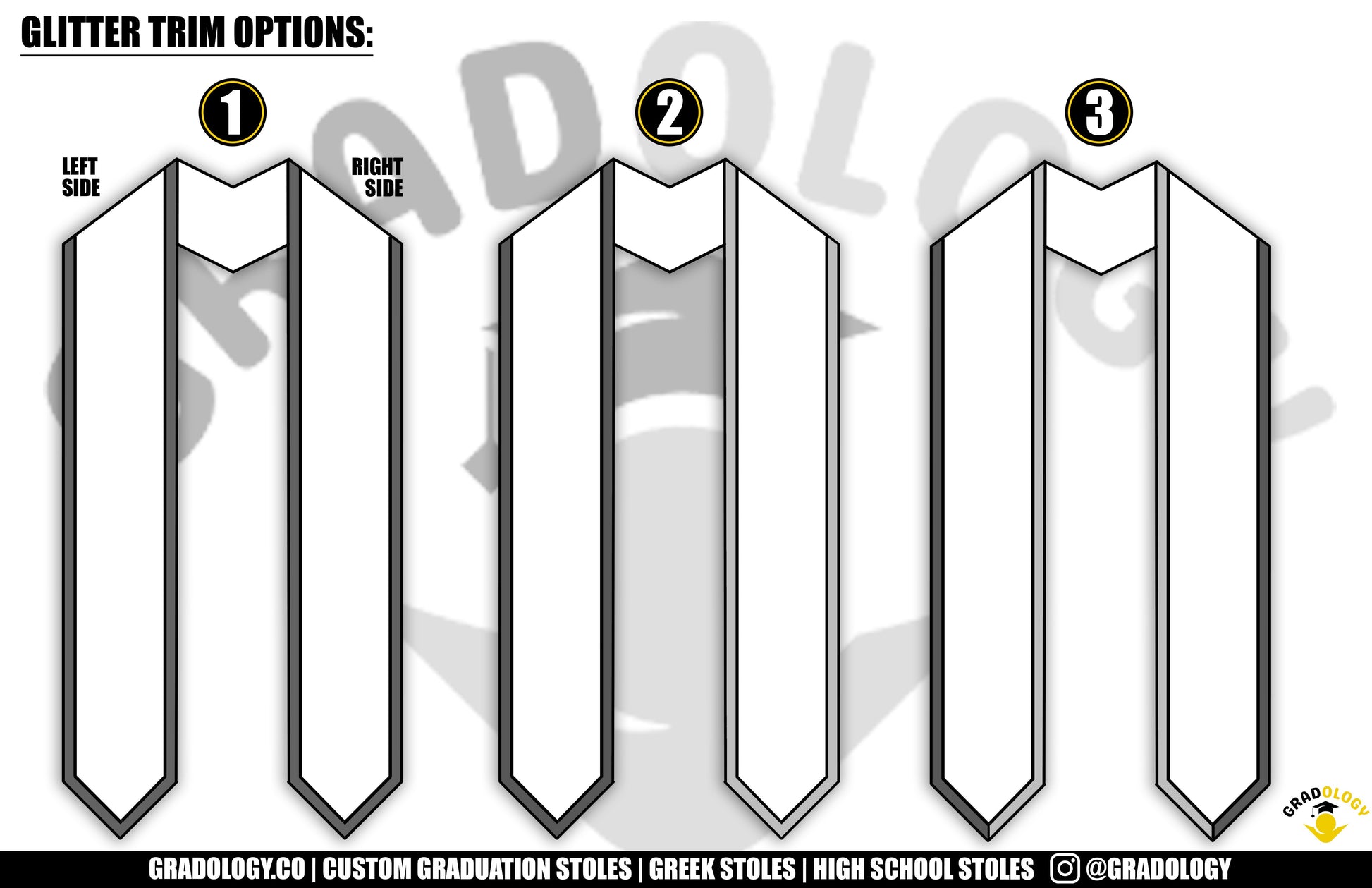 custom-glitter-graduation-stole-with-glitter-trim-gradology for Free Printable Graduation Stole Pattern Custom Glitter Graduation Stole with Glitter Trim – gradology for Free Printable Graduation Stole Pattern