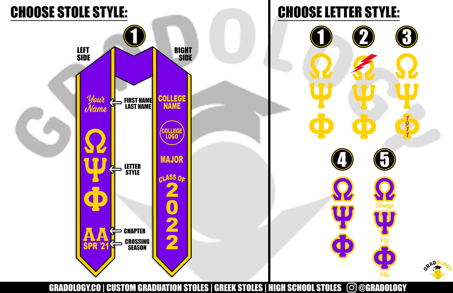 Omega Psi Phi Graduation Stole